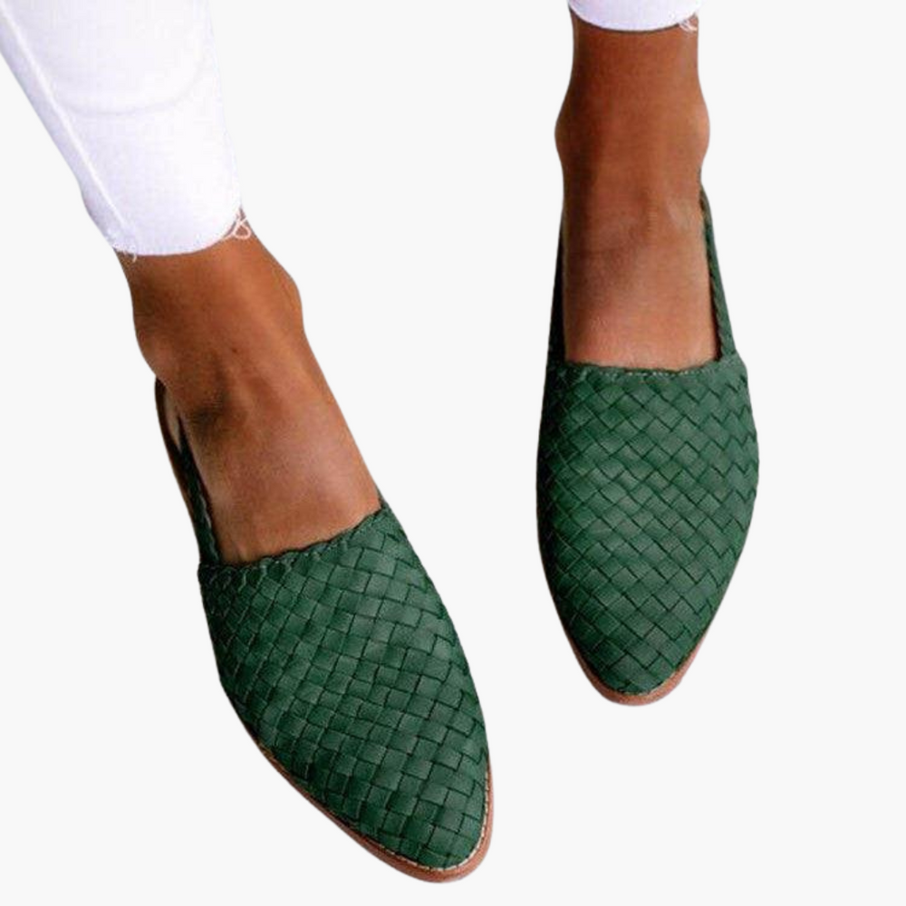 Braided Leather Slingbacks for Women - Flat Summer Shoes -  Made By Riley