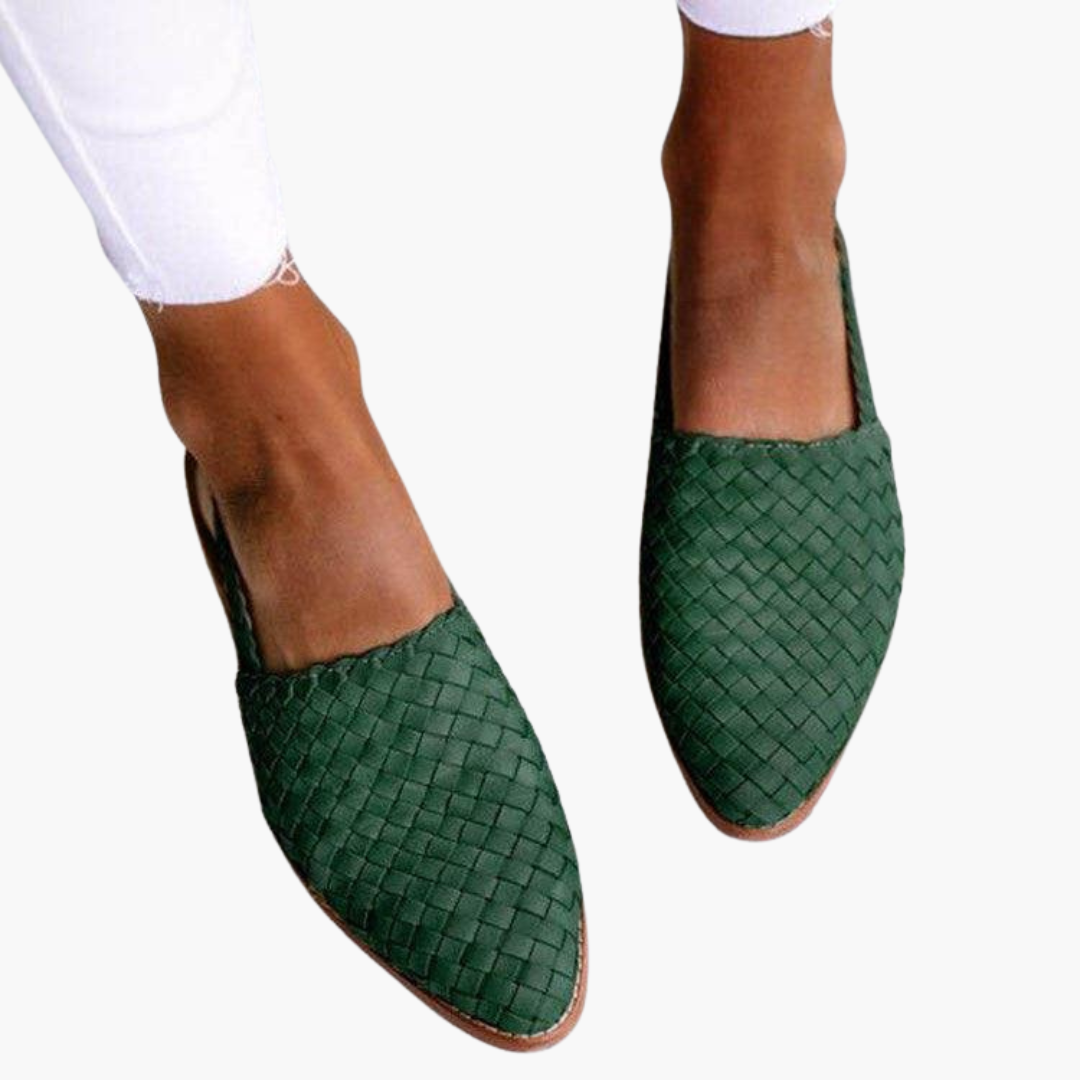 Braided Leather Slingbacks for Women - Flat Summer Shoes -  Made By Riley