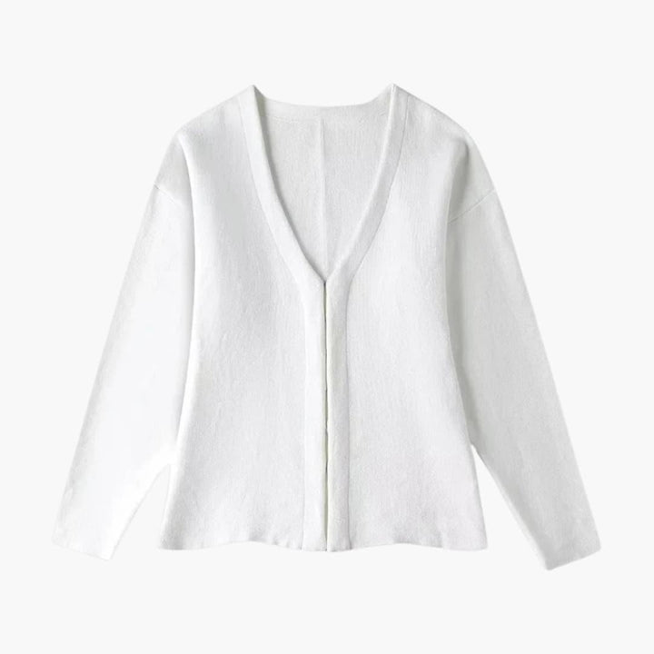 Women’s Slim-Fit Cardigan with Long Sleeves and Side-Split Hem
