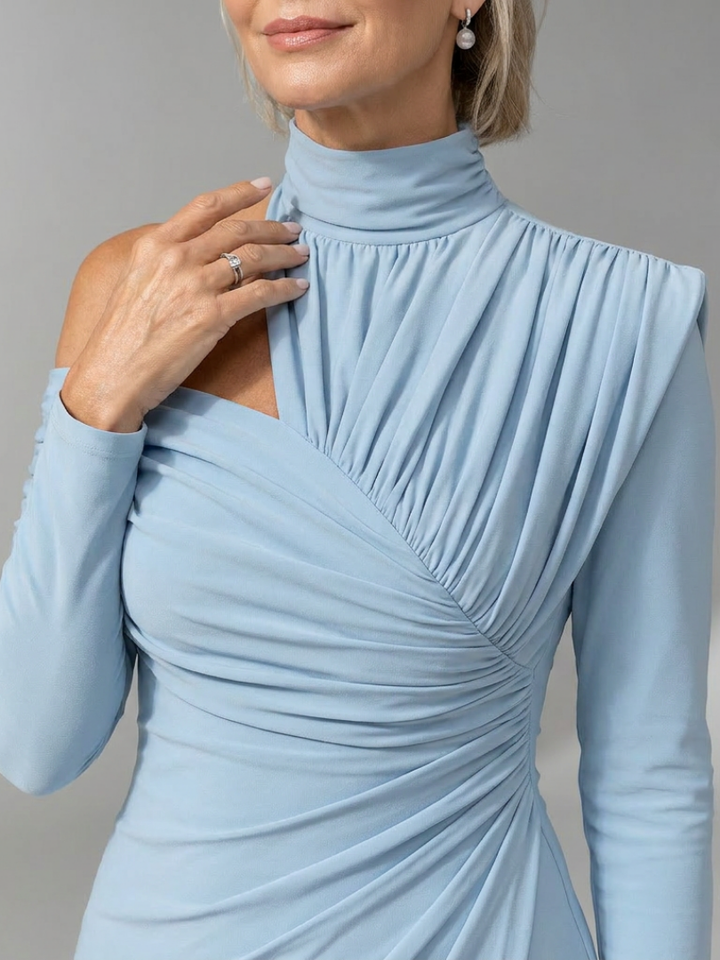 Viano | One Shoulder Draped Midi Dress