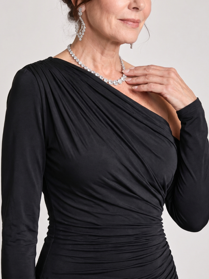 Saskia | One Shoulder Ruched Maxi Dress