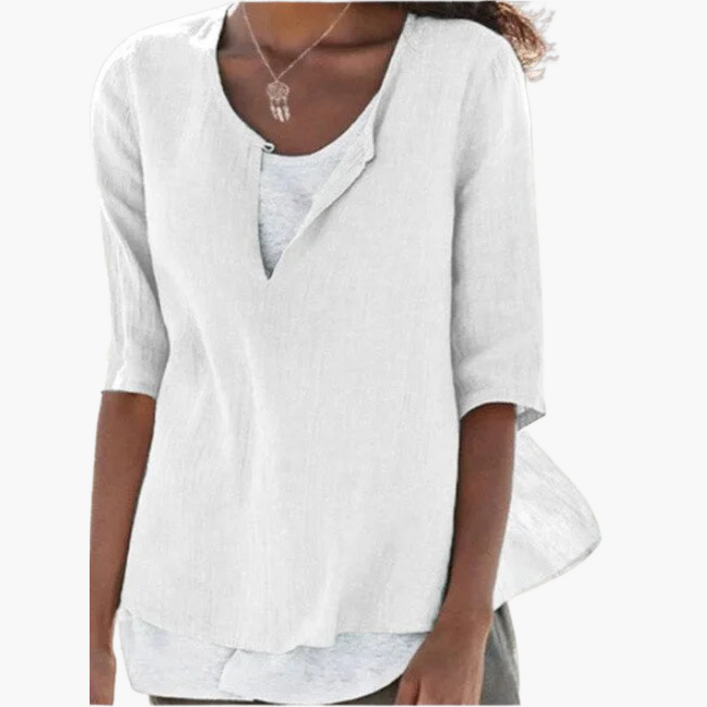 Casual Layered Blouse for Women - Relaxed Summer Style -  Made By Riley
