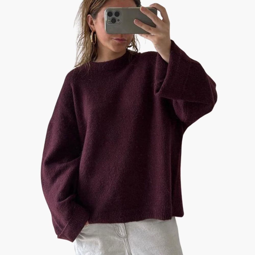 Burgundy Knit Sweater for Women - Cozy & Stylish Comfort -  Made By Riley