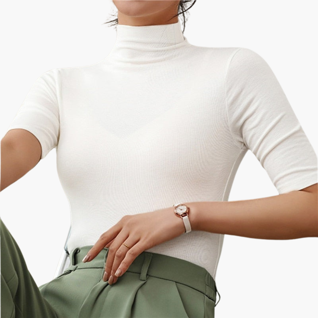Women’s Polo Neck Sweater with Long Sleeves
