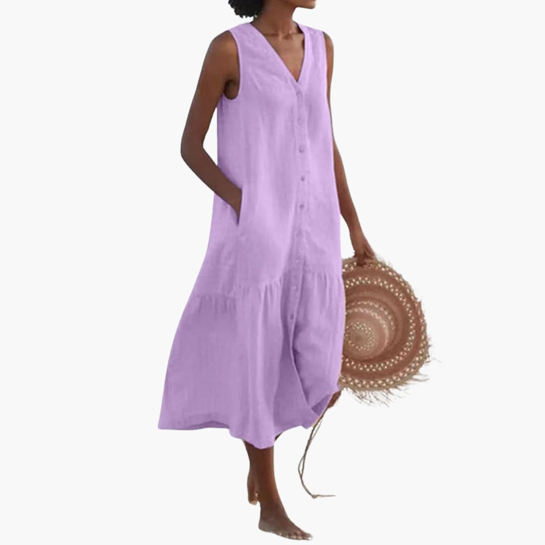 Button-Down Midi Dress for Women - Casual Summer Style -  Made By Riley