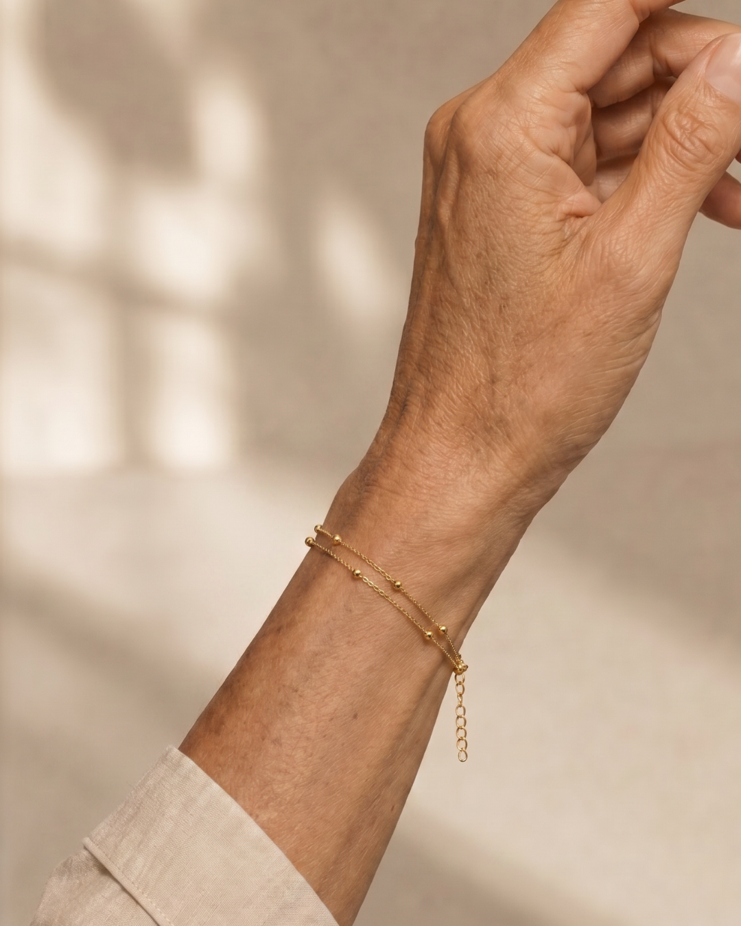 Elowara | Beaded Double Chain Anklet