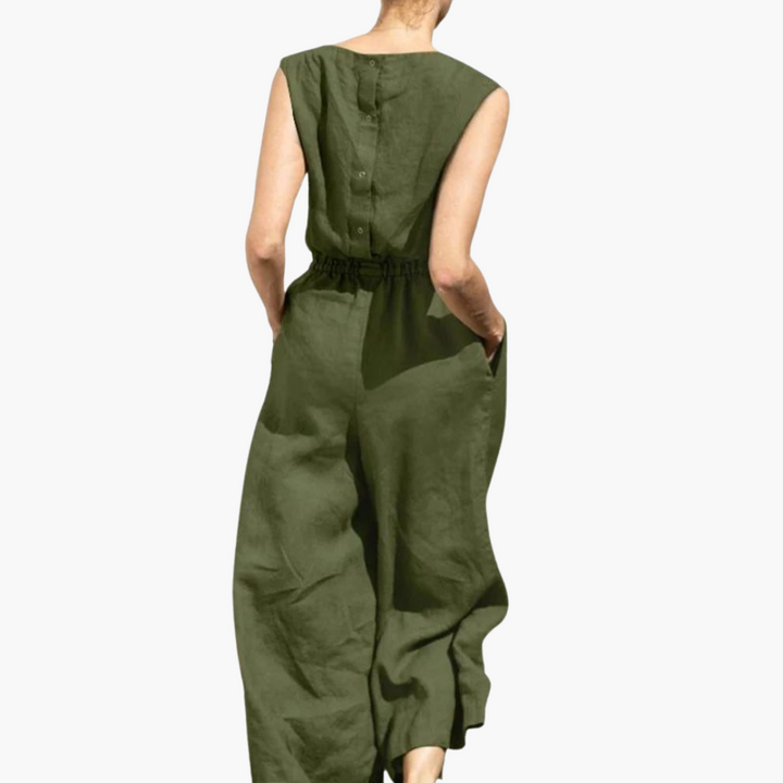 Women’s Sleeveless Jumpsuit with Elasticated Waist