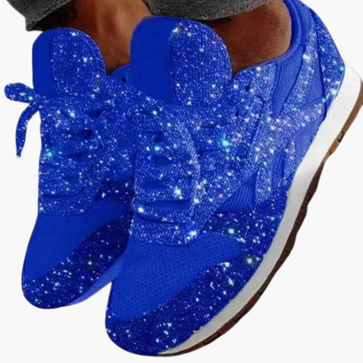 Women’s Sneakers with Low-Top and Glitter Embellishments
