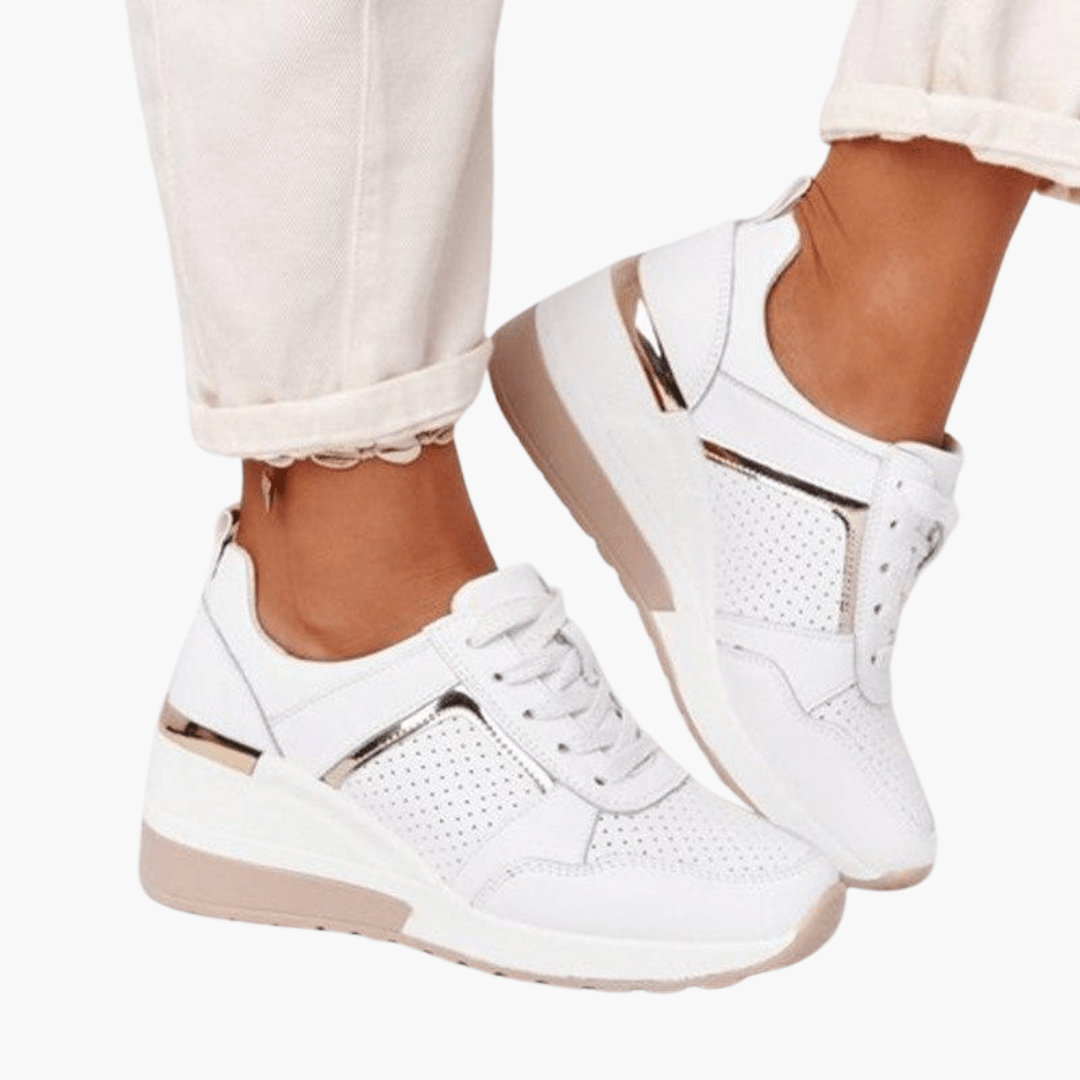 Women’s Platform Wedge Sneakers with Lace-Up Design