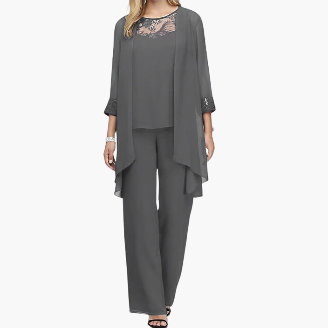 Women’s Three-Piece Suit with Tailored Jacket and Pants