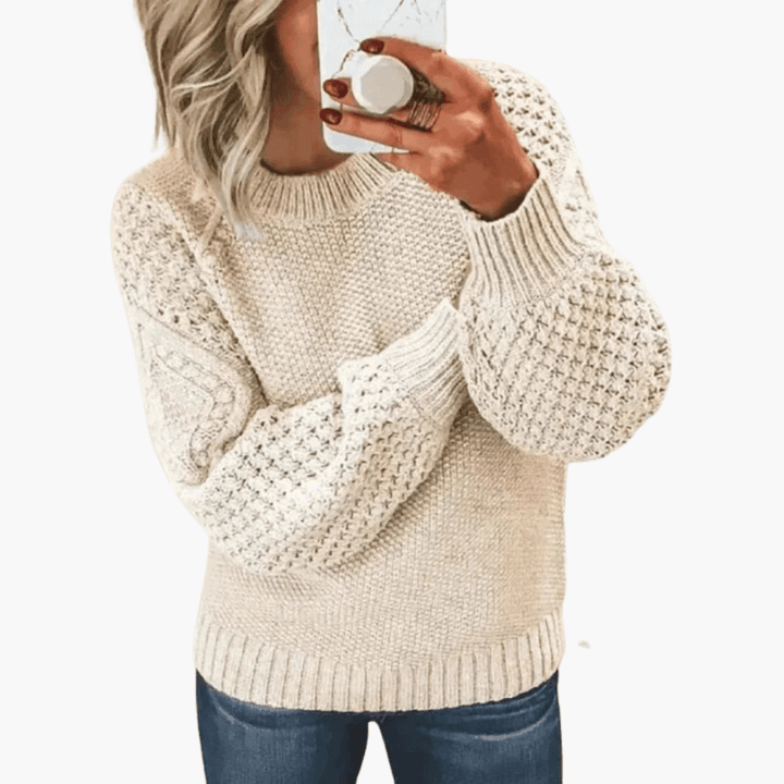 Women’s Knit Sweater with Long Sleeves and Pullover Style