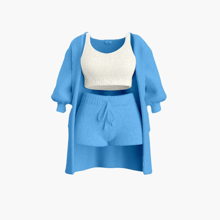 Women’s Loungewear Set with Cardigan and Shorts