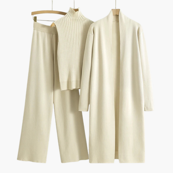Women’s Knit Three-Piece Set with Cardigan
