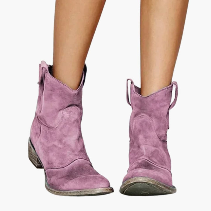 Women’s Ankle Boots with Pointed Toe and Low Heel