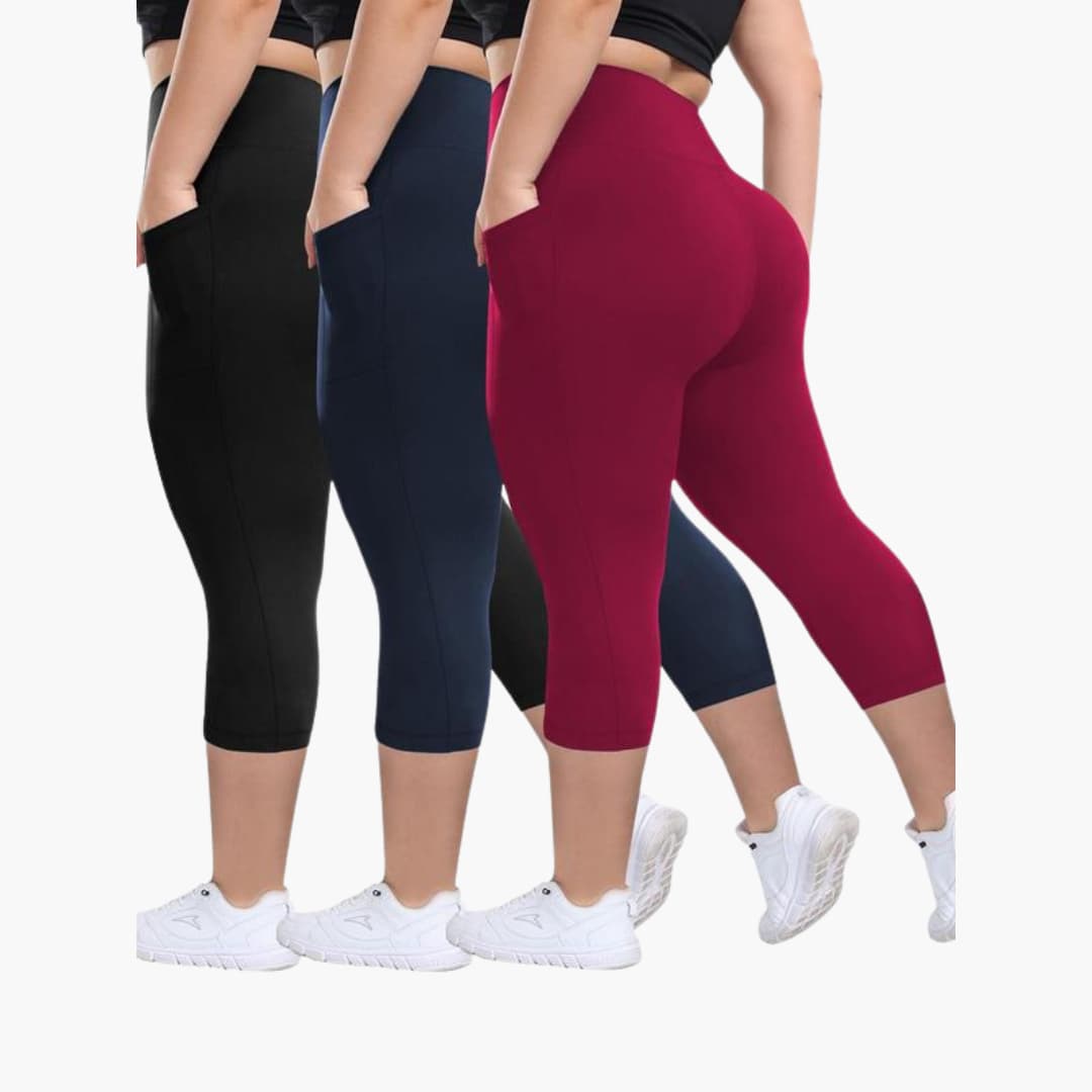 Women’s High-Waisted Capri Pants with Pockets