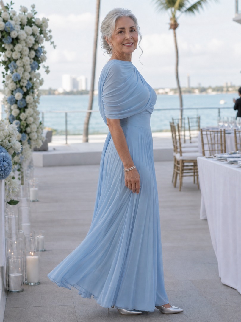 Thael | One Shoulder Draped Bodice Maxi Dress