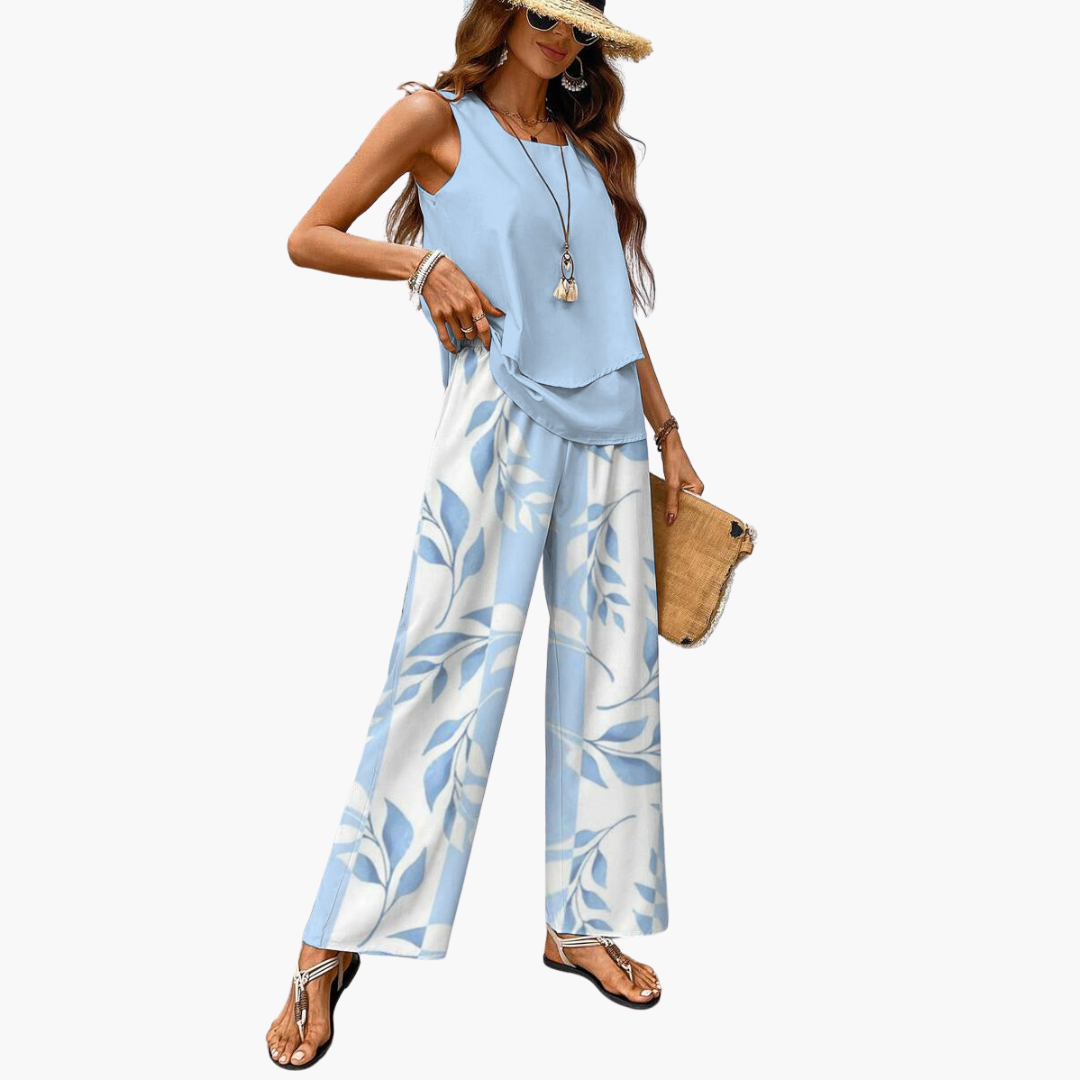 Women’s two-piece set with square neckline and Pants