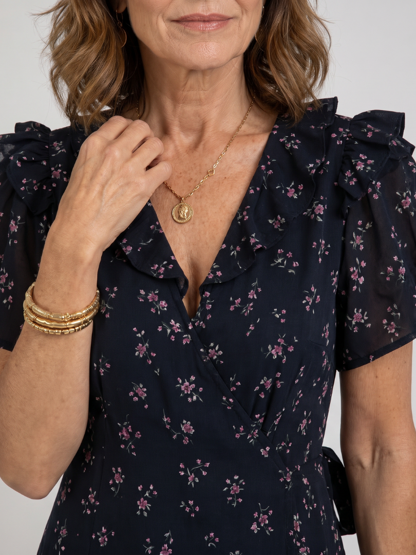 Semifal | Floral Puff Sleeve Ruffle Hem Maxi Dress