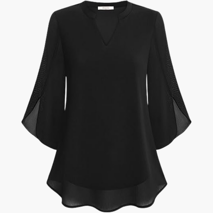 Women’s Blouse with V-Neck and Flowy Sleeves