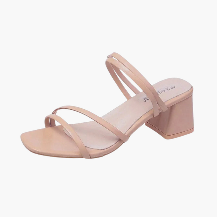Women’s Heeled Sandals with Strappy Upper and Open Toe