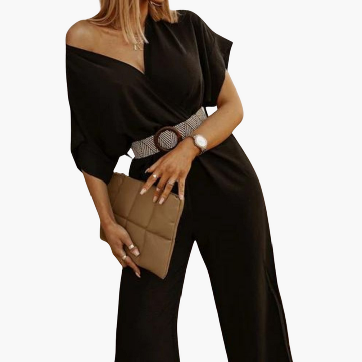 Women’s Wrap Jumpsuit with Belted Waist