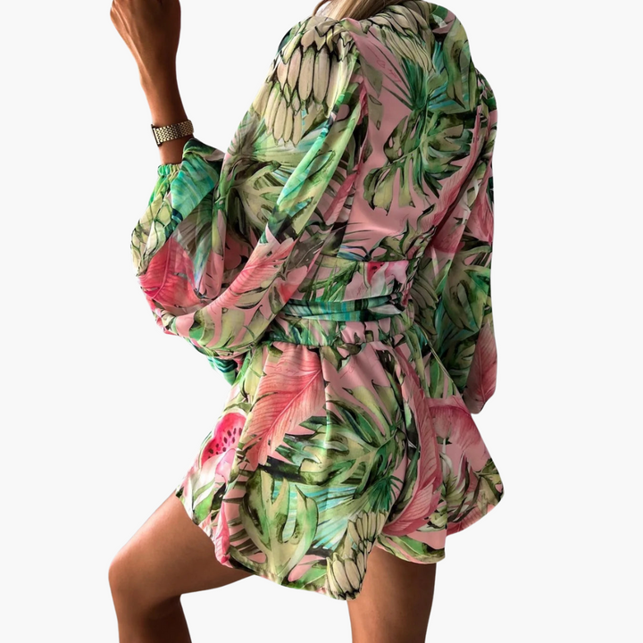 Women’s Romper with Wrap Front and Structured Design