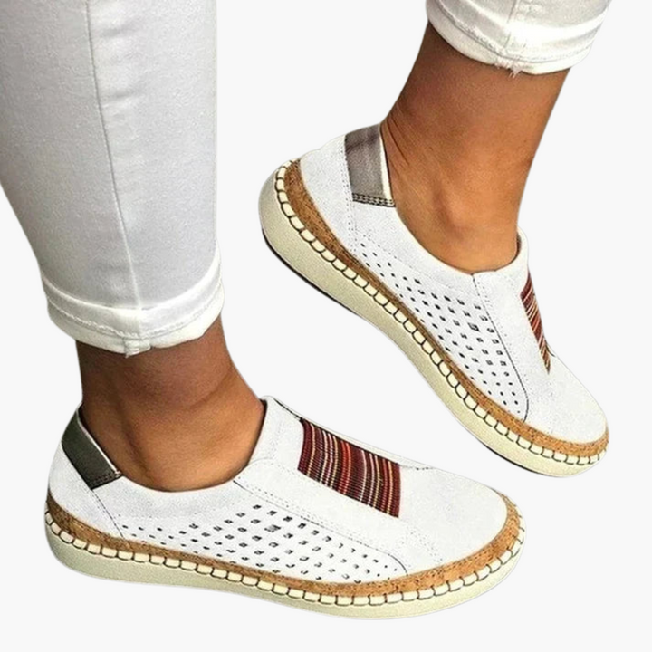Women’s Slip On Sneakers with Perforated Panels and Platform Sole