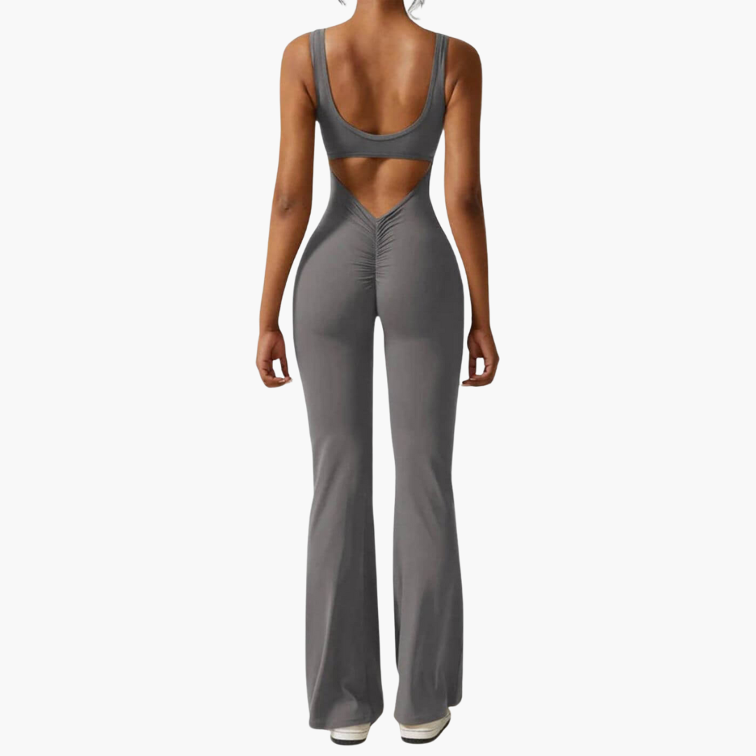 Women’s Jumpsuit with V-Neck and Wide-Leg