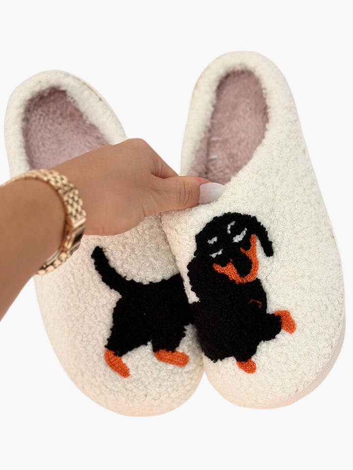 Women’s Indoor Slippers with Dog Design