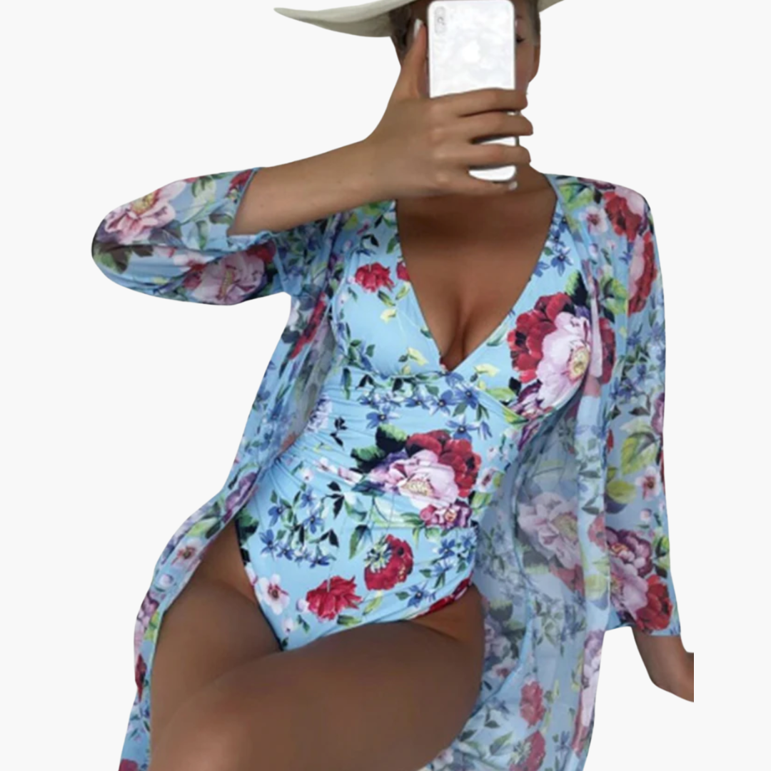 Women’s One - Piece Swimsuit with Wrap Front and Integrated Shaping Panel