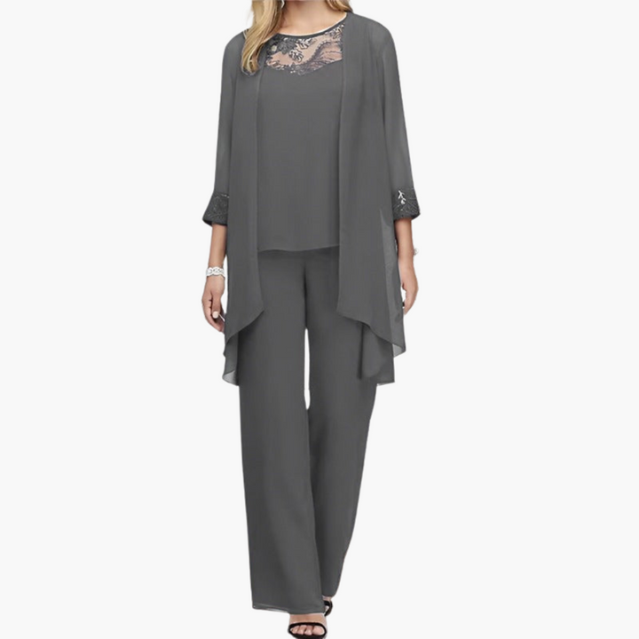 Women’s Three-Piece Suit with Tailored Jacket and Pants