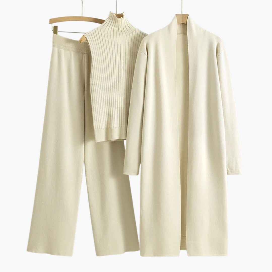 Women’s Knit Three-Piece Set with Cardigan