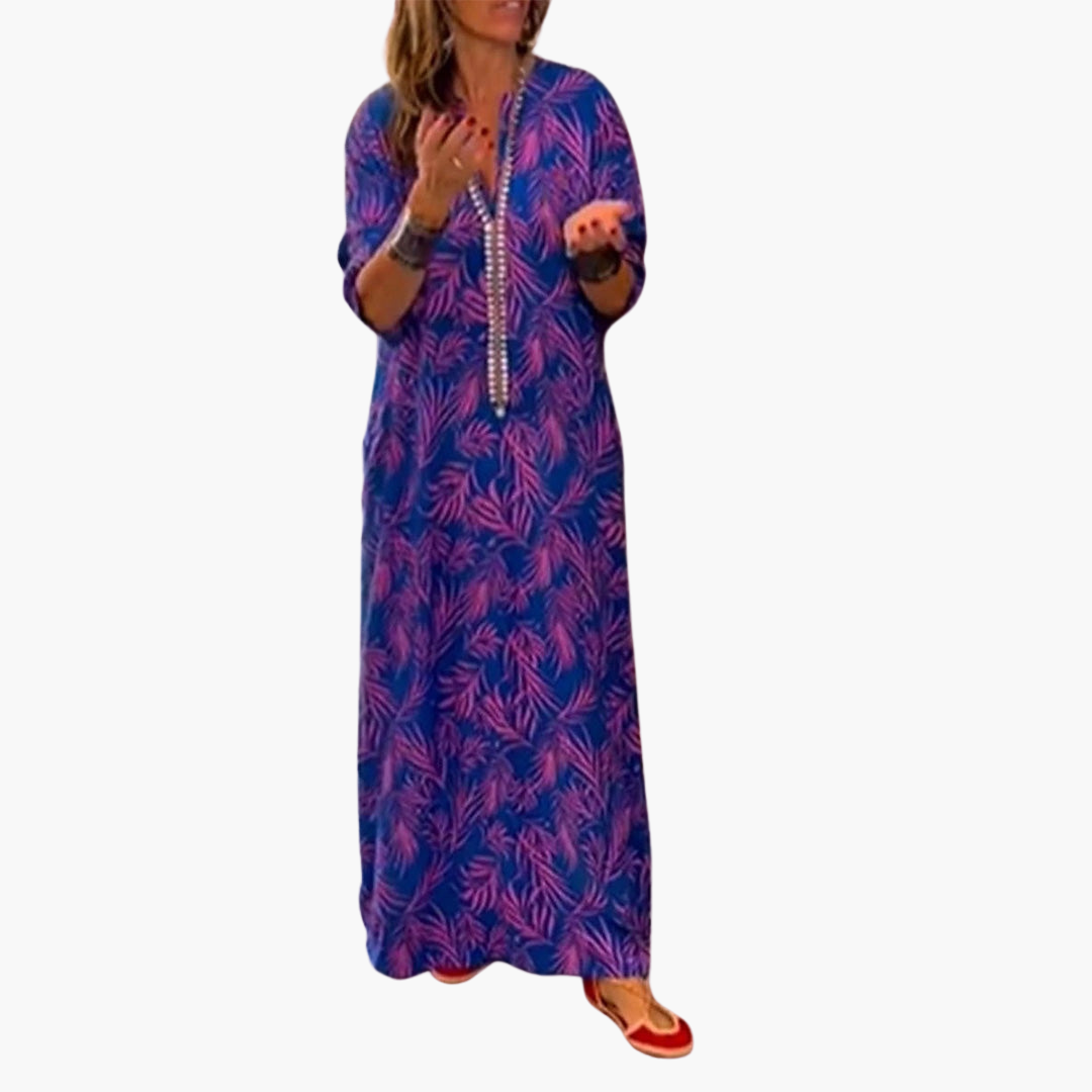 Women’s Maxi Dress with V-Neck and Flowing Silhouette