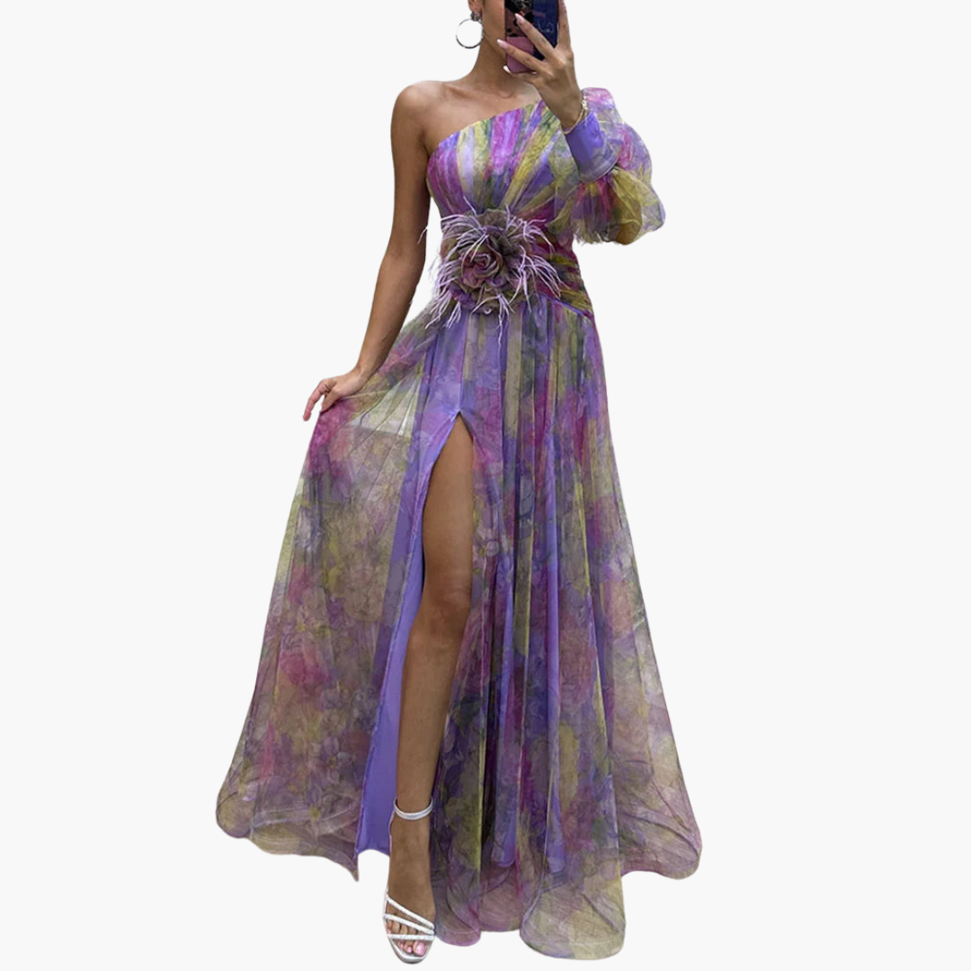Women’s One-Shoulder Floral Dress