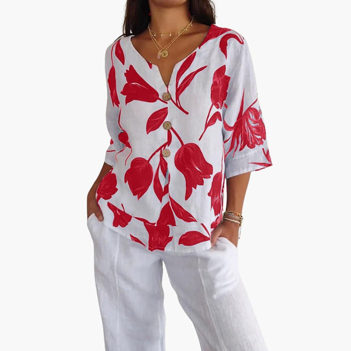 Women’s T-Shirt with V-Neck and Short Sleeves