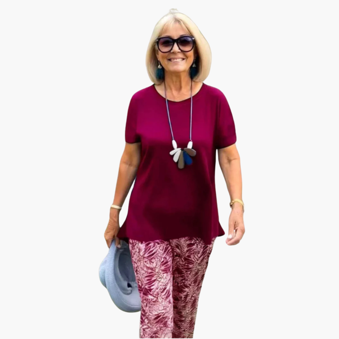 Women’s Two Piece Set with Printed Pants