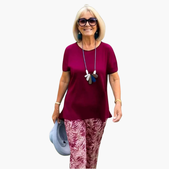 Women’s Two Piece Set with Printed Pants