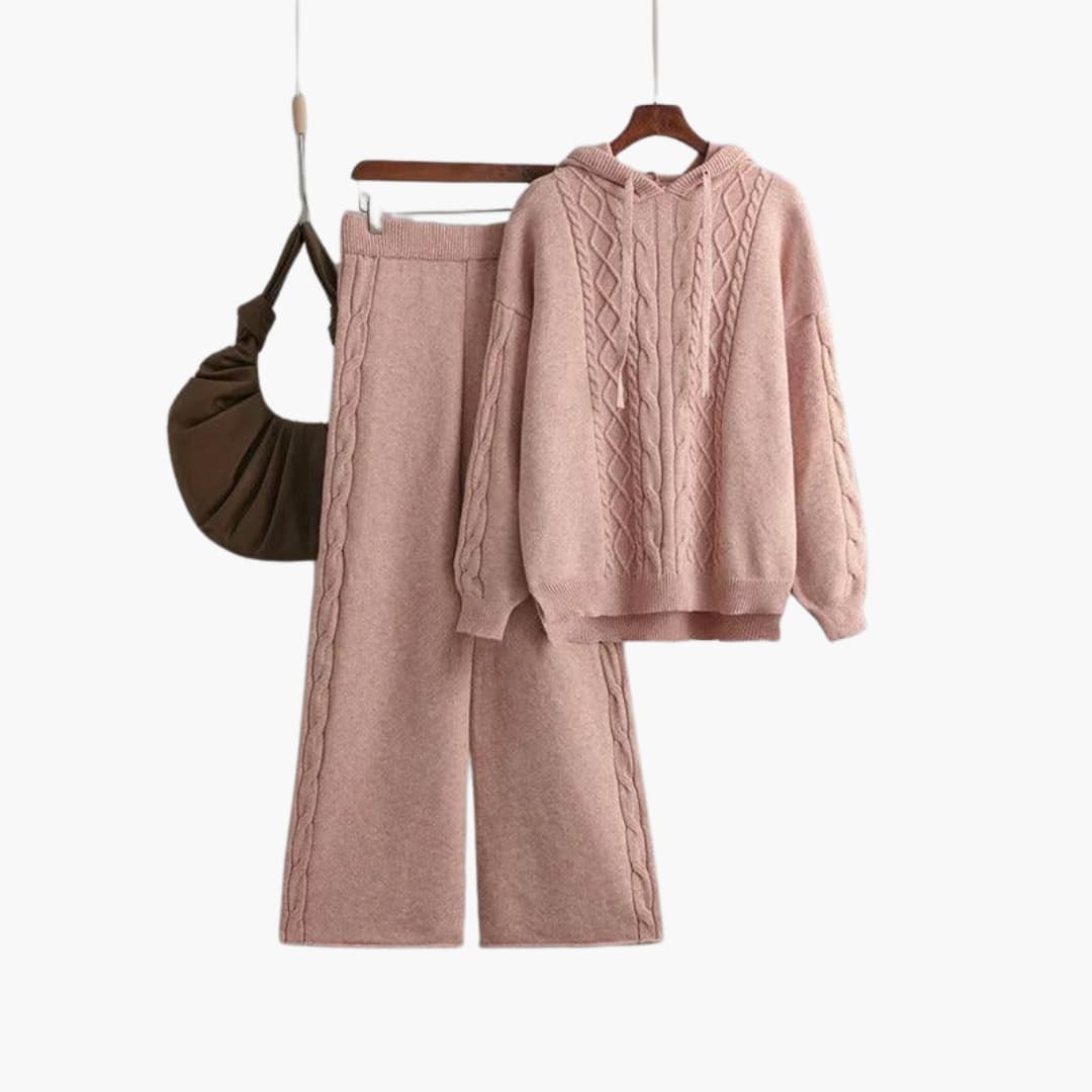 Women’s Lounge Set with Oversized Hoodie and Matching Wide-Leg Pants