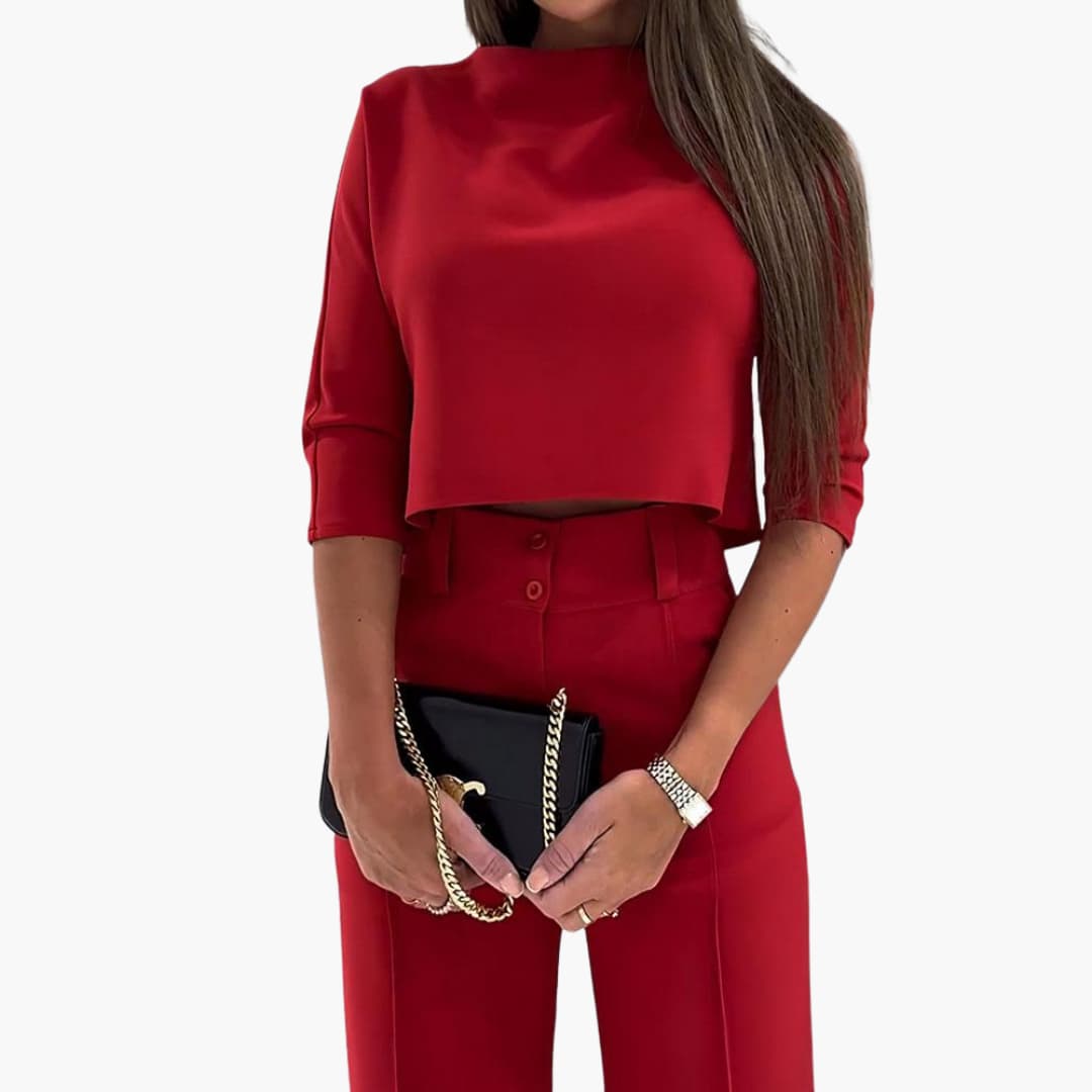 Women’s Two-Piece Set with Cropped Top and Pants