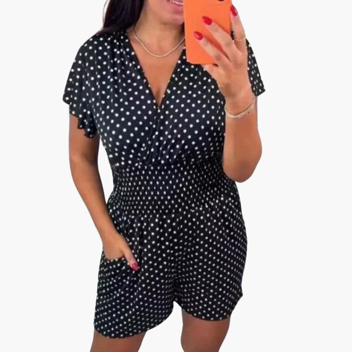 Women’s V-Neck Romper with Side Pockets
