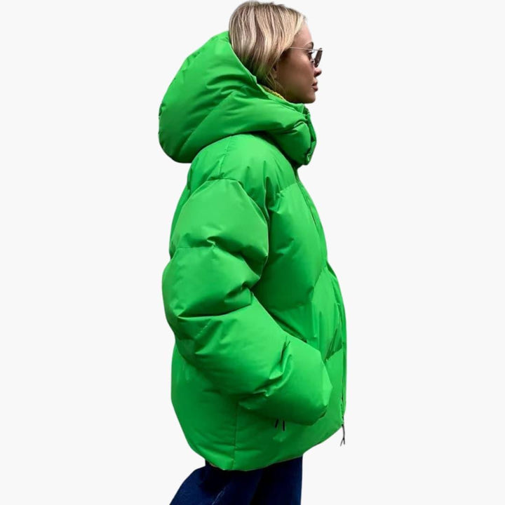 Women’s Puffer Jacket with Oversized Fit and Padded Design