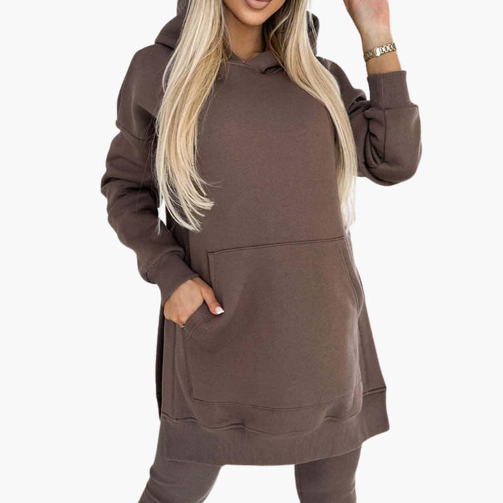Women’s Two-Piece Hoodie and Leggings Set with Fitted Leggings
