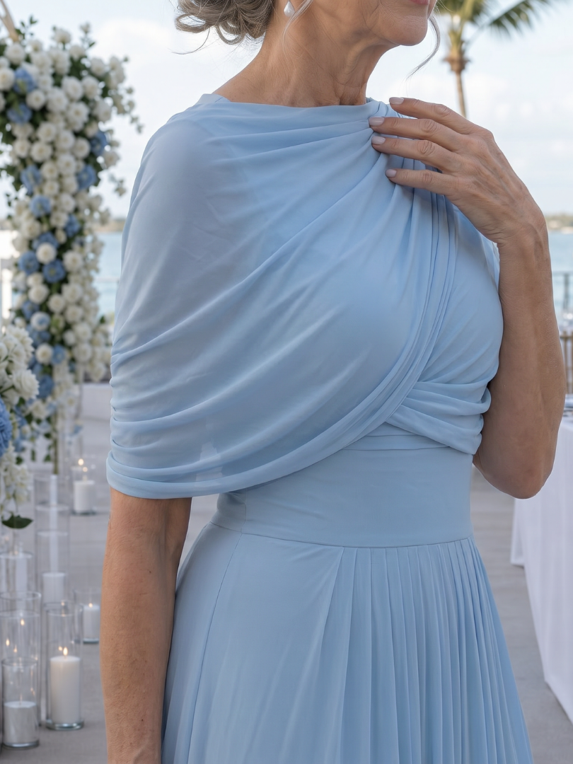 Thael | One Shoulder Draped Bodice Maxi Dress