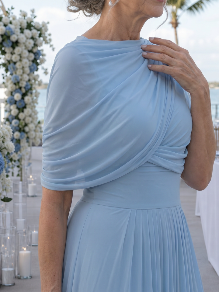 Thael | One Shoulder Draped Bodice Maxi Dress