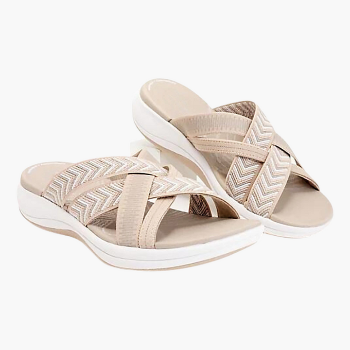 Women’s Slip-On Sandals with Open Toe and Padded Footbed