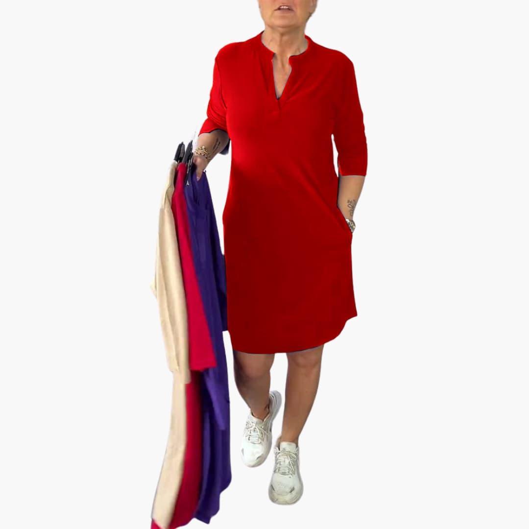 Women’s Mini Dress with Zip Front and Flattering Fit
