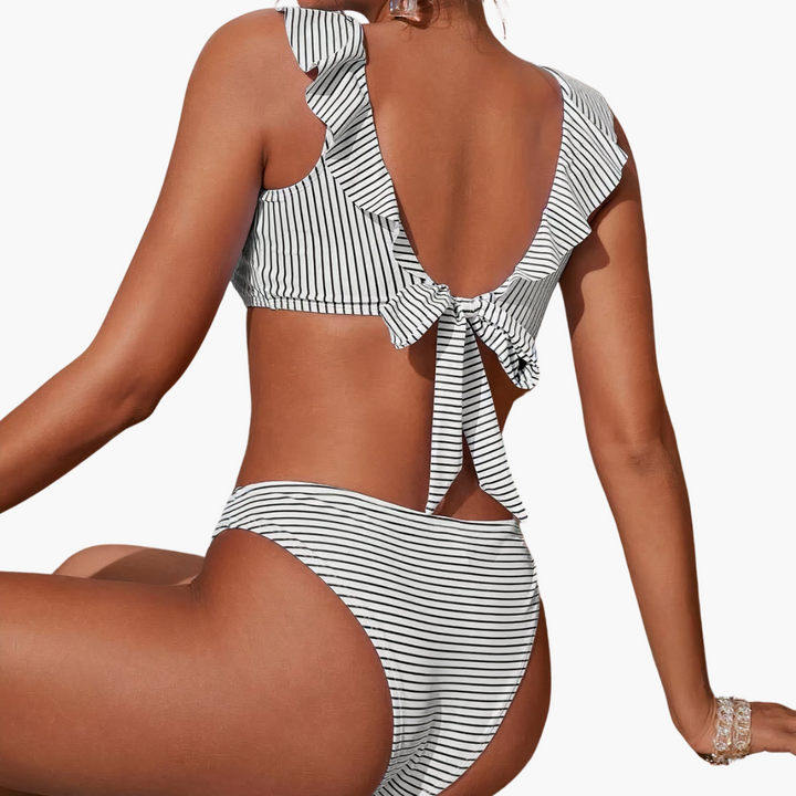 Women’s Bikini Set with Adjustable Straps and Mid-Rise Bottoms