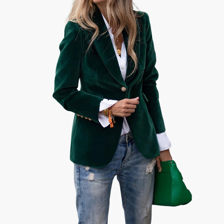 Women’s Blazer with Lapel Collar and Button Front