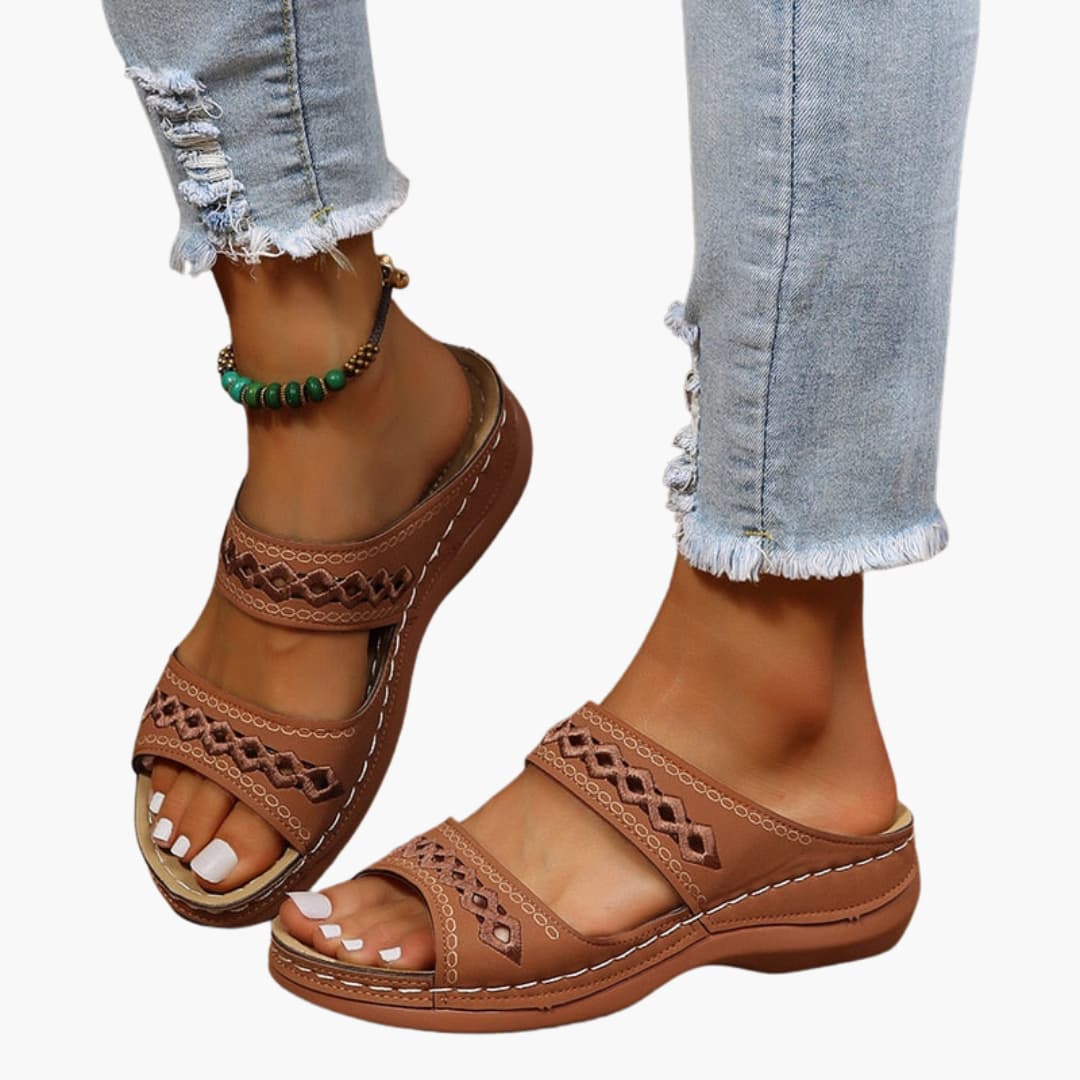 Women’s Slip-On Loafers with Strap and Buckle