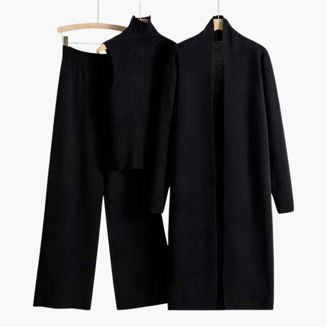 Women’s Knit Three-Piece Set with Cardigan